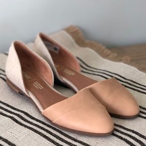 TOMS Jutti D’Orsay Leather Rose Gold Metallic Flat